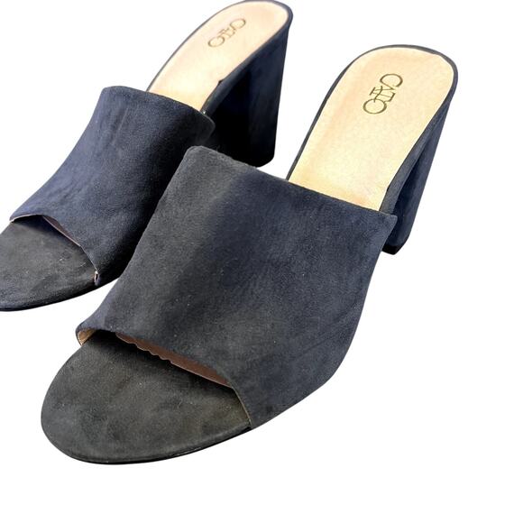 Cato Women's Gray Suede Platform Block Open Toe Heels Size 8 - Picture 1 of 6